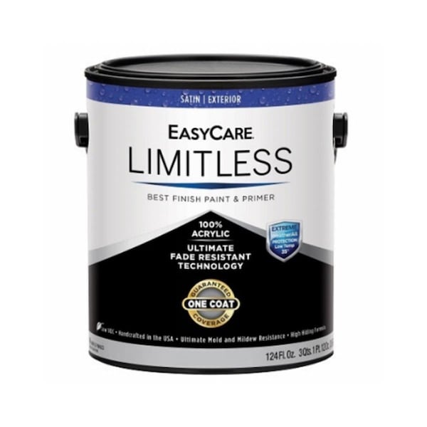 Gourmetgalley 1 gal EasyCare Limitless Exterior Latex House Satin Paint & Primer White GO3863850 - main
